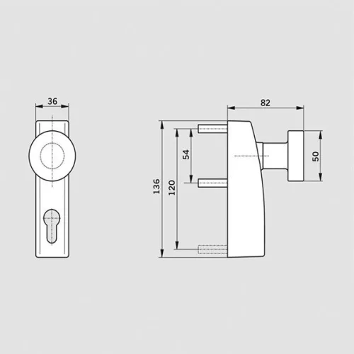 Dorma pánikzár szett (1szárnyú, 3pontos, menekülési, lent fent és középen oldalra zárás, max.2270, Fix gombbal)