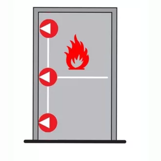   Dorma pánikzár szett (1szárnyú, 3pontos, tűzgátló, lent fent és középen oldalra zárás, max.3400, fix gombbal)