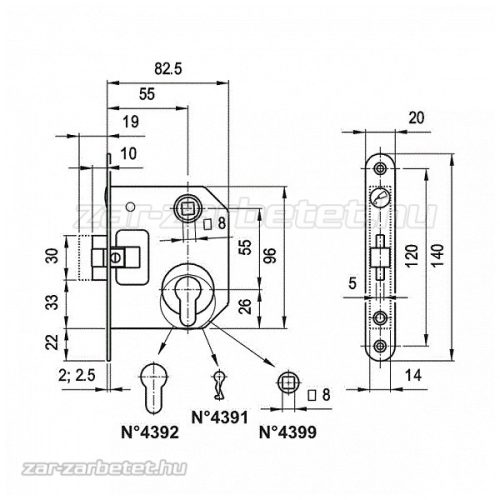 1391 Ikva Lővér kulcsos bevésőzár