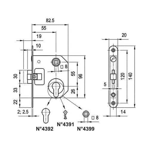 1392 Ikva Lővér cilnderes bevésőzár