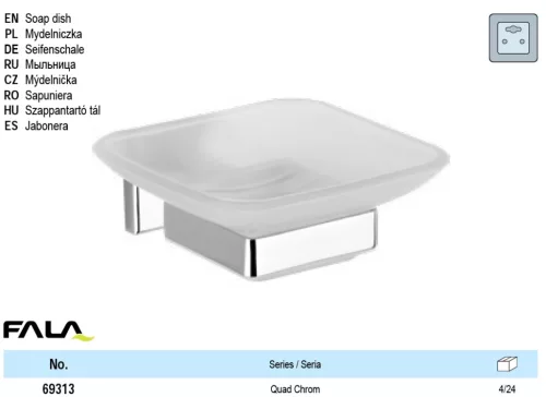 FALA69313 Fali szappantartó Quad Chrome