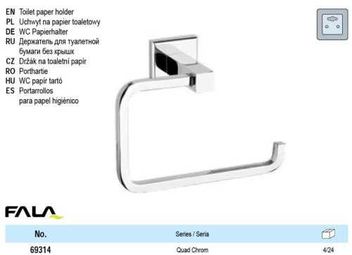 FALA69314 WC papír tartó Quad Chrome