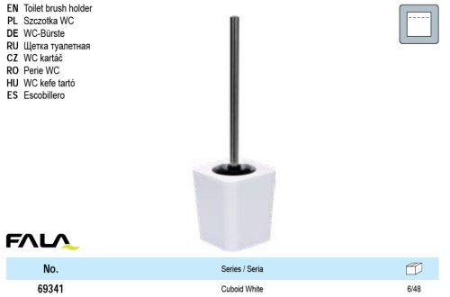 FALA69341 WC kefe és tartó Cuboid White