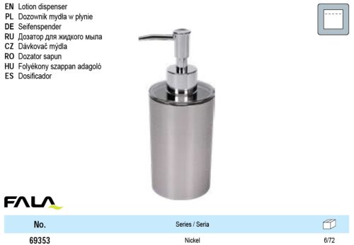 FALA69353 Folyékony szappan adagoló Nickel