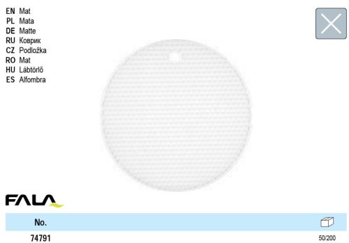 FALA74791 Edényalátét szilikon fehér