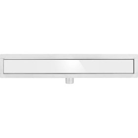 FALA75381 Zuhanylefolyó 600 mm White Glass inox