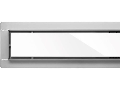 FALA75383 Zuhanylefolyó 800 mm White Glass inox