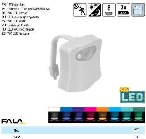 FALA75455 Mozgásérzékelős LED WC világítás