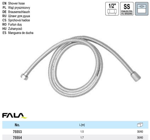 FALA75553 Zuhanycső 1,5 m