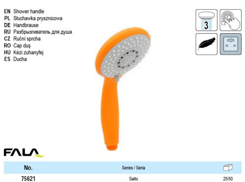 FALA75621 Zuhanyfej 3 funkciós narancssárga