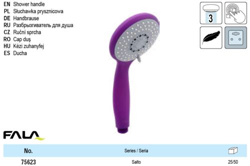 FALA75623 Zuhanyfej 3 funkciós lila