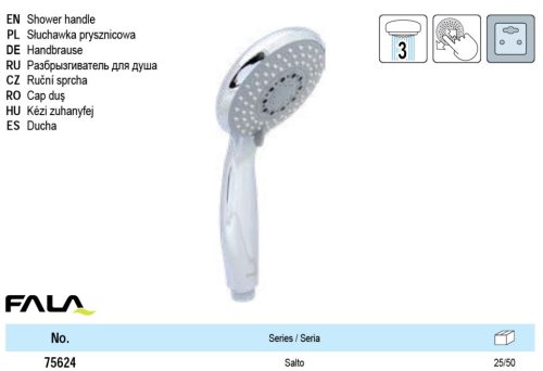 FALA75624 Zuhanyfej 3 funkciós