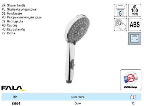 FALA75634 Zuhanyfej 5 funkciós