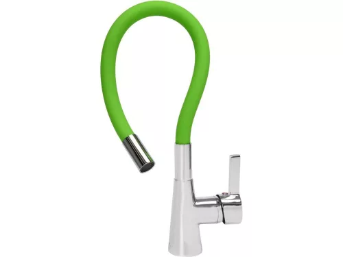 FALA75709 Mosogató csaptelep zöld flexibilis csővel + tartozékok