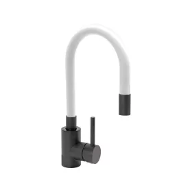   FALA75776 Mosogató fekete csaptelep fehér flexibilis csővel