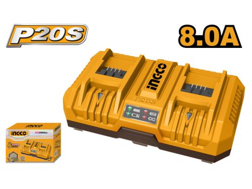 INGCO FCLI2082 Dupla akkumulátor töltő 8,0 A 20 V