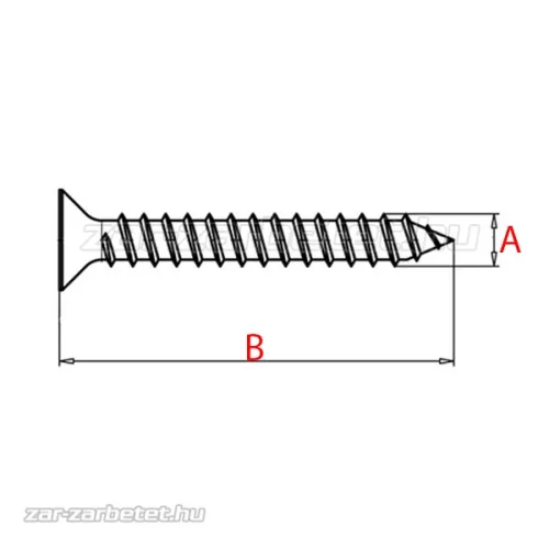 Süllyesztett fejű forgácslapcsavar teljes menetes 4,5x60 (200 db)
