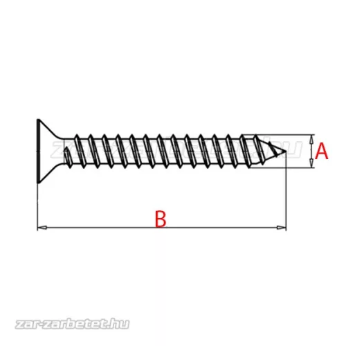 Süllyesztett fejű forgácslapcsavar teljes menetes 3,5x33 (1000 db)