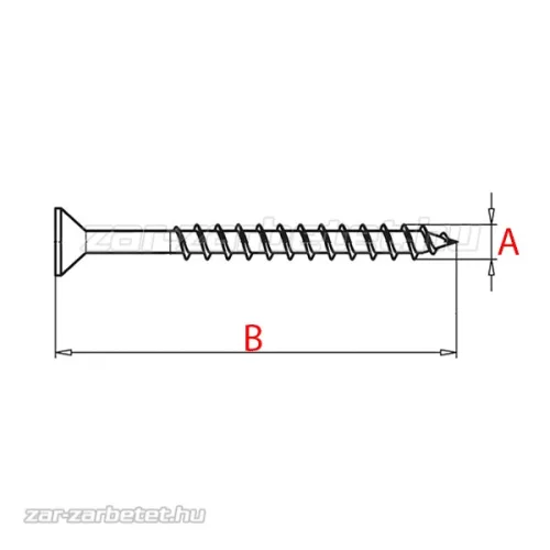 Süllyesztett fejű forgácslapcsavar részmenetes 6x180/80 (100 db)
