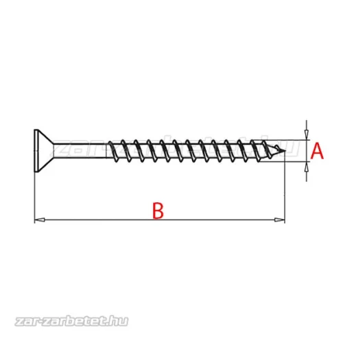 Süllyesztett fejű forgácslapcsavar részmenetes 4x80/48 (500 db)