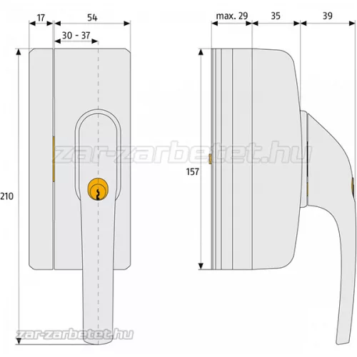 Abus FO400 kilincs zár + oldalpánt Barna