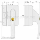 Abus FO500 műa. kilincses biztonsági ablakzár Barna