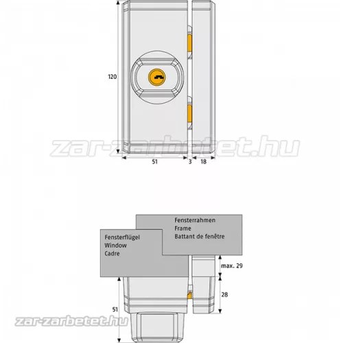 Abus FTS96 ablakzár Barna