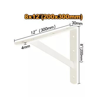   INGCO IHDSB0812 Polctartó konzol fehér 200 x 300 mm erősített