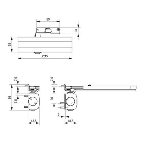 BKS ajtócsukó OTS 430 fehér (kar nélkül)