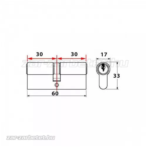 Titan K5 gombos zárbetét 30x30