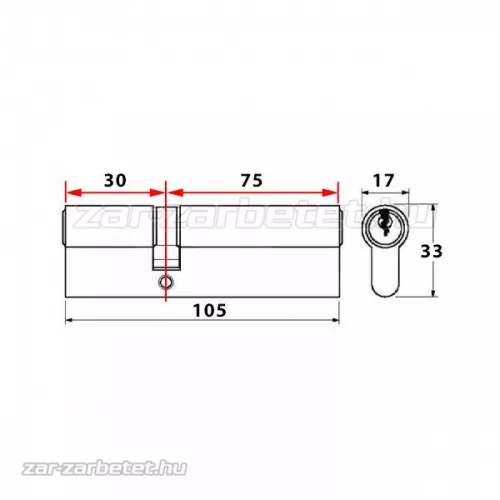 Titan K5 zárbetét 30x75