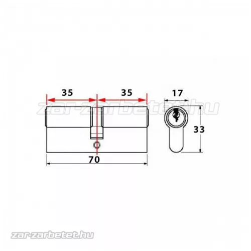 Titan K5 vészfunkciós zárbetét 35x35