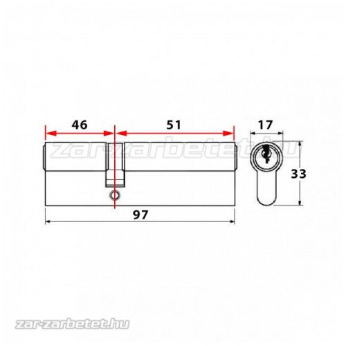Titan K66 zárbetét 46x51 gombos ASC (G=Rövidebb)