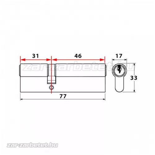 Titan K66 zárbetét 31x46 ASC