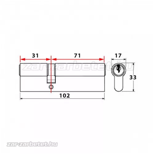Titan K66 zárbetét 31x71 ASC