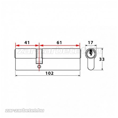 Titan K66 zárbetét 41x61 vészfunkciós ASC