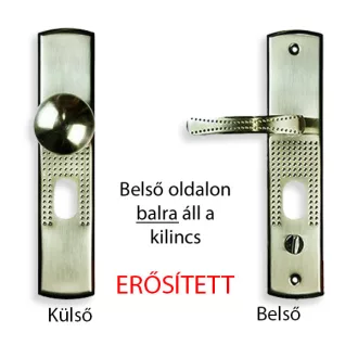 Hi-sec bizt. ajtó kilincs gombos (bal)