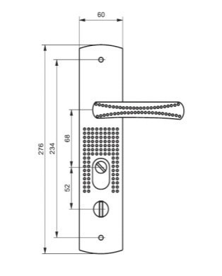 Hi-sec bizt. ajtó kilincs (bal) 092552