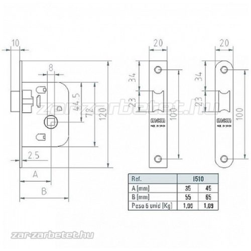 mcm 1510_35 bevésőzár