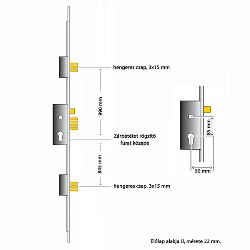 MCM 701 többpontos zár 50/85