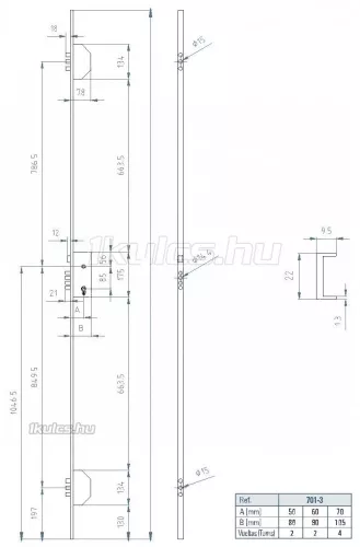 MCM 701 többpontos zár 50/85