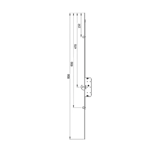 Euro-Elzett MultiModul Alsó elem 2 görgő + 1 kampo 16/800mm (A2R1H16/800)(EE-MM127)