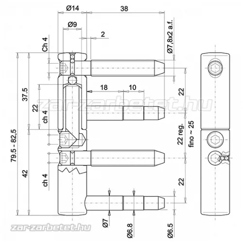 Otlav Q14 3D 2 részes ajtópánt KH fiú-lány (G00415+G00233)