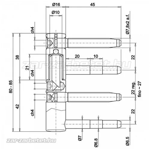 Otlav Q16 3D 2 részes ajtópánt KH fiú-lány (G00417+G00220)