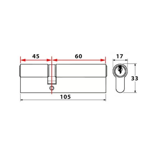 Abus P12R gombos zárbetét 45x60 (G=Rövidebb)