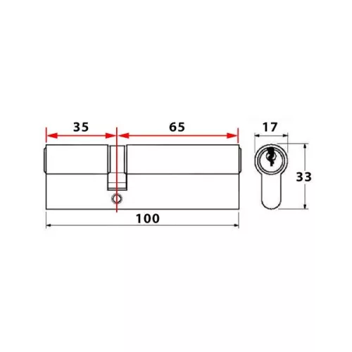 Abus P12R zárbetét 35x65