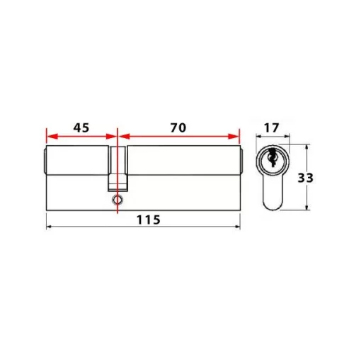Abus P12R zárbetét 45x70