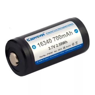   Keeppower P1634C CR123 3,7V 700mAh Li-ion akkumulátor védelemmel