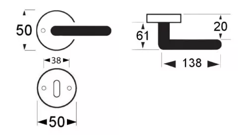 REAL acél rozettás kilincs Cilinderes