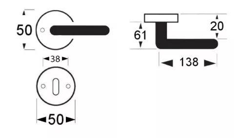 REAL acél rozettás kilincs WC
